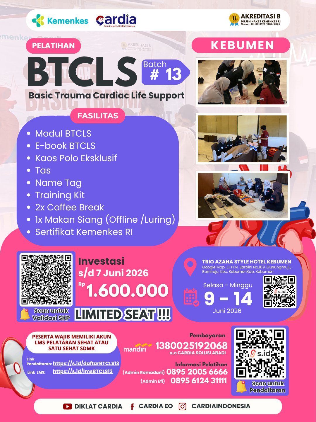 Gambar Pelatihan Basic Trauma Cardiac Life Support (BTCLS) Batch 13